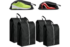 HHBDY 4 Pezzi Porta Scarpe da Viaggio, 42cm Sacchetti Scarpe da Viaggio Impermeabile, Borse da viaggio portatili con cerniera per Separare Scarpe e Vestiti Portatile Accessori da Viaggio