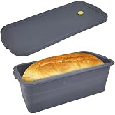 Rectangular Loaf Mould with Lid, Silicone Pastry Moulds, 3500 ml, Foldable, Dishwasher Safe and Heat Resistant, Silicone Cake