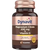 Dynavit Magnesium Citrate 200 mg & Vitamin D 60 Tablet - Kas & Kemik - Magnezyum Sitrat, D Vitamini