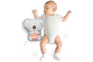 auby Soothe 'n' Cuddle Koala, Jouet en Peluche avec 10 berceuses, lumières et mouvements respiratoires rythmiques, Cadeaux pour Les garçons et Filles de 0 1 2 3 4 5 Ans, FR461553