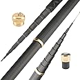 XUCZHAI Carp Fishing Pole Super Light Hard Carbon Fiber Hand Fishing Pole Telescopic Fishing Rod 2.7M 3.6M 3.9M 4.5M 5.4M 6.3M 7.2M 8M 9M 10M Stream Rod (Color : Black, Size : 8m)