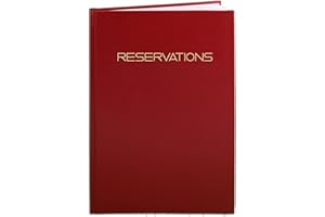 BookFactory Reservations Book / 365 Day Table Reservations/Restaurant Dinner Reservations 120 Pages, 8.5” x 11" Black, Wire-O (LOG-120-7CW-PP-(Reservations))