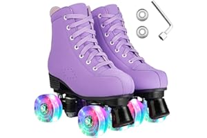 ERNAN Patines LED, Patines 4 Ruedas,Patines En Paralelo Niña/Mujer,4 Ruedas Hombre,Top Alto Clásico PatinesSobreRuedas Adulto,Adecuado para Principiantes
