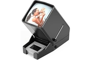 SHOOCOO 35mm Portable LED Negative and Slide Viewer LED Daylight Desktop Slide Viewer 3x Magnification for 35mm Slides(4*AA Batteries Included)