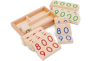 SM SunniMix Math Comptage Montessori Mathématiques 1-9000 en Bois calculerer Mathématiques Préscolaire Éducatifs Nombre Cartes pour Enfants 6