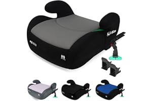 My Babiie MBCSB20 Child Booster Seat - ISOFIX, R129 i-Size 125-150cm (Group 3, 6 to 12 Years Approx.) Portable Kids Car Seat, Comfortable, Compact, Lightweight, Ideal for Travel - Grey