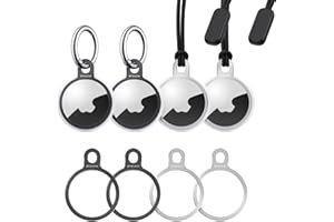 Stouchi AirTag Portachiavi in acciaio inox Air Tag Cover con due portachiavi e due cinghie, design sottile per AirTag Key Finder Air Tag Accessori