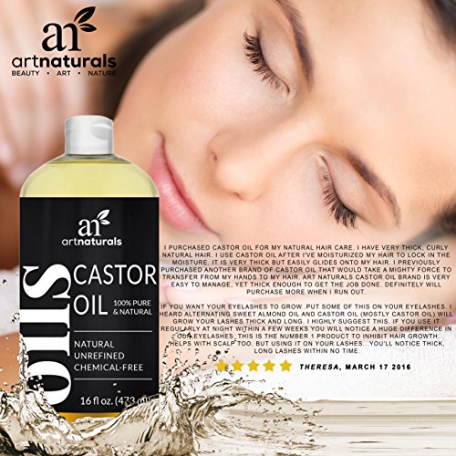 Art Naturals Rizinusöl 473 ml, 100% Pur & Natürliches Castoröl | Hilft gegen Akne & einer Vielfalt von Hautproblemen | Anti-Aging & Falten Reduzierend | Fördert Haarwachstum & Verleiht Volles & Kräftiges Haar - 6