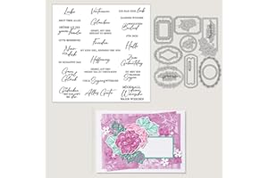 ‎ARUIEYS 2024 Neue Deutsch Stempel Set Und Metall Schneiden Sterben,Silikon Klar Stempel Für DIY Geburtstage Scrapbooking Kunst Handwerk Supplies Stamping (T6947-stempel und Stanzformen Set)
