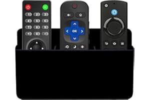 Lechisenop Remote Control Holder, 3 Slot Wall Mounted Remote Holder, Self Adhesive Multi-Functional TV Controller Holder, Pen Holder Storage Accessories for Home Office School (Black)