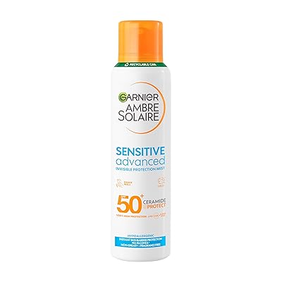 Garnier Ambre Solaire Sun Cream Spray SPF 50+ Sensitive Advanced Dry Mist, Water Resistant & Non...