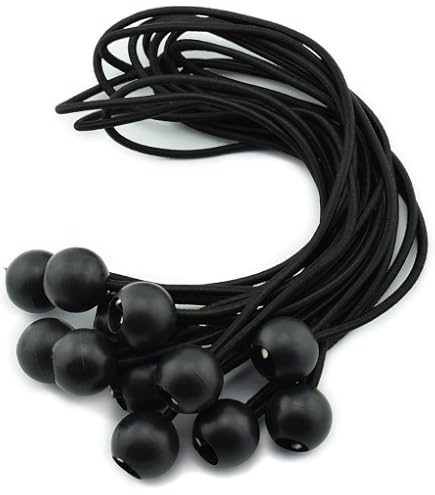 YOKIVE 100-Pack Tarp Ball Bungee Cords – 9 Inch Elastic Tie-Downs For Camping, Tents, Cargo (Black) - View #11