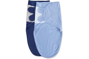 Soarwg Kids Baby Swaddle Blanket Wraps for 0-3 Months, Oeko-tex100, Adjustable Newborn Swaddle Set for Baby Boy and Girl, Breathable Cotton Baby Essentials, 2 Pack (Dark Blue)