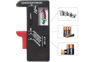 Nartel® Analogue Battery Tester Multi Size Battery Checker for AA AAA C D 9V 1.5V Button Cell Batteries (Requires No Battery for Operation)