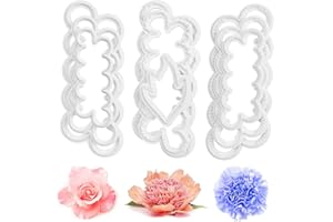 ZHIQIN 9 Pcs Cortadores Sugarcraft Cake Pétalo Cutter Flores Cortadores DIY Fondant Moldes Para Hornear Molde DIY Accesorios Rosas Claveles Peonía Pétalo Cortador