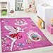 Produktbild Kinderteppich Pink Zauberfee Prinzessin Kinder Teppiche für Mädchen Fuchsia Pink, Grösse:120x170 cm