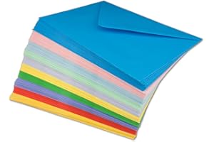 ‎COLOURS 4-YOU BY GLÜXX-AGENT 50 Briefumschläge Bunt Mix DIN C5-100 g/m² Kuvert Ohne Fenster 16,2 x 22,9 cm - Nassklebung spitze Klappe - Umschläge Paket farbig zum basteln - Glüxx-Agent