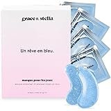 Grace & Stella - Masque Yeux [24 Paires, Bleu] Patch Yeux Anti Cernes en Gel - Réduit les Cernes Sous les Yeux, Yeux Bouffis,