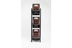 Homemetall Getränkekistenregal 3 Kisten mit 500 kg Tragkraft - Kistenregal extrem stabil & höhenverstellbar - Regal für Getränkekisten einfache Montage - Getränke-Regal schwarz aus Metall - Single