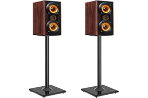 OUUTMEE Supports d'Enceinte Universel 1 Paire, Pieds d'Enceintes avec Gestion des Câbles Jusqu'à 10KG, Supports pour Enceintes de Sol Compatibles avec Enceintes Bose, Polk, JBL, Sony, Klipsch (Noir)