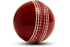 ACZET Cricket Balls for Training, Coaching, Practice & Excellent Bounce Skills Soft Foam Rubber Cricket Ball with Durable Traditional Seams Stitched for All Age Players (Red)