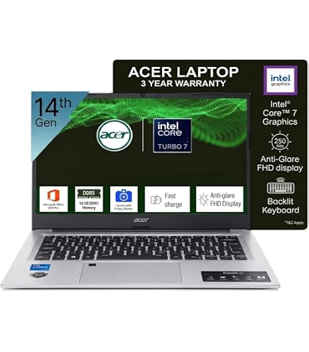 Acer Professional 15 Laptop 13th Gen i7-1355U 16GB RAM,512GB SSD