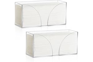 AFOROEOA 2PCS Paper Towel Dispenser Countertop Acrylic Clear Paper Towel Holder for Bathroom Folded Paper Towel Dispenser Clear Trifold Paper Napkin Holder for Z-fold C-fold MultiFold Trifold - Home Kitchen