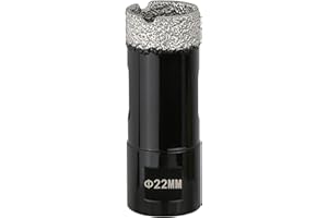 Vearter Broca de diamante seco de 22 mm, conexión de rosca M14, sierra perforadora soldada al vacío para mampostería, cortador de agujeros huecos para azulejos, mármol, granito, porcelana, hormigón y