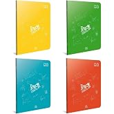Gıpta Back A4 100 Yaprak Plastik Kapak Dikişli Defter, 2 Kareli + 2 &Ccedil;izgili, &Ccedil;ok Renkli