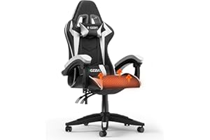 bigzzia Gaming Chair with Heated Cushion, Ergonomic Office Chair with Cushion and Lumbar Support, Adjustable Height with 360° Swivel Seat for Adults