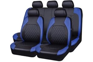 ENDYAK Auto Coprisedili Universale per Fiat Panda II MK3/Mk4 (Type 169 319) 2003 2004 2005 2006 2007 2008 2009 2010 2011 2012-2020,Pelle Completo Impermeabile Set Fodere Anteriori e Posteriori