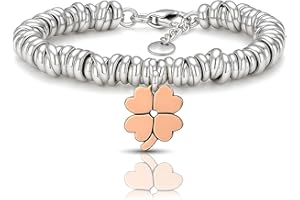 SAGA GIOIELLI Bracciale Donna con Scritte, Pensieri e Parole, Idea Regalo Amica Speciale, Sorelle, Mamma, Nonna, Nodini Intrecciati e Ciondolo, Regali Portafortuna