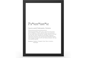 Urhome DIN A4 Kunstdruck Definition Patentante - Worterklärung wie im Duden Lexikon als Wanddeko Spruch-Poster Deko Wandbild mit Spruch gerahmt für Wohnung Familie Geschenk
