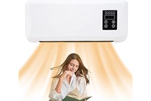 YUPEUOOE Minis Climatiseur Portable, Refroidisseur d'air Portable Mural et Chauffage avec Télécommande, Ventilateur Chaud, Climatiseur Mural Sans Conduit Avec TéLéCommande pour Chambre, Bureau (42x18x12cm)