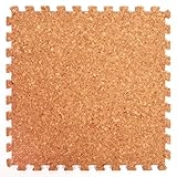 Cork Top Interlocking Foam Mats - Perfect for Floor Protection, Garage, Exercise, Yoga, Playroom. Eva foam (9 tiles, Cork)