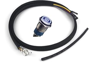 SWITIAN PC Power Reset Switch Computer Power Button Cable LED Cable Wire Kit Assemble for Computer(Blue/16mm/60cm)