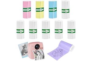 OVTAI 10 rollos de papel para cámara fotos niños, papel cámara fotos niños, rollos cámara fotos niños adhesivos, rollos camara fotos infantil instantanea (57 x 25 mm)