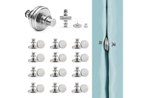 JAONLD 24 Pièces Aimant pour Rideaux, Argent Pince à Rideaux, Amovible Poids Magnétiques pour Rideaux, pour Chambre, Salon, Salle à Manger, Salle de Bain, Cuisine, Bureau