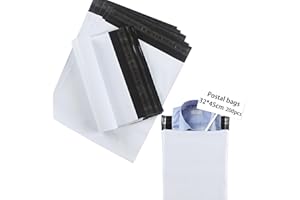 huruirui Enveloppe Plastique Expedition 32x45cm/200 Pièces Emballage Colis Vinted Plastiques Auto-Adhésive Inviolables et Imperméables Sacs d'expédition Pochette envoie colis vinted-Blanc