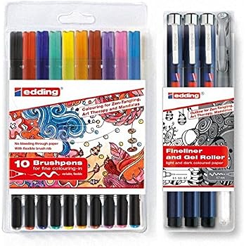 Edding Fasermaler Set: 2x Metalletui Mit Je 10 Stiften (fein & Medium) – Perfekt Zum Zeichnen, Schreiben, Malen Für Schule, Büro & Kreativprojekte