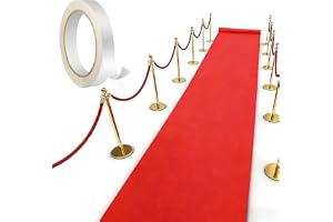 FARYODI Landningsbana matta 1 x 10 m röd matta löpare med 2 band