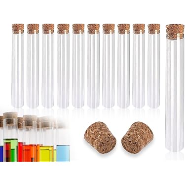 20x Tuofang Reagenzgläser Aus Kunststoff 150x16mm, 20ml, Mit Korken – Transparent, Vielseitig