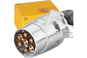 HELLA Fiche - 12V - 7pôle - Fiche: Type de vis - Longueur: 94mm - Aluminium - argent - DIN/ISO: 1724 N-Typ - Quantité: 25 - 8JA 001 918-002
