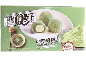 TAIWAN MOCHI Mochis Beurre de Cacao-Matcha - Taiwan Dessert 80g (8 pièces)