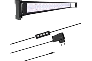 ‎YAKIMZ Yakimz LED Aquarium Beleuchtung, Aquariumbeleuchtung Lampe Weiß Blau Licht 25W Aquarium Lampe mit Verstellbarer Halterung für 90-110CM Süßwasser-Aquarien