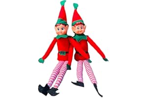 HTTDSLF 2 Piezas Elfo Travieso Navidad 40 cm con Bufanda, Duende de Navidad Travieso, Juguete de Peluche de Elfo de Navidad, Elfos Navideños Traviesos para Hogar, Árbol y Escaparate