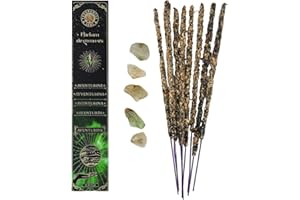 FRAGRANCES & SENS Frangrance & Sens - Incenso Bastoncini Naturali Mix Spezie, Artigianali Fatti a Mano, Incluse Vere Pietre Avventurina Verde, Lunga Durata (circa 75min), 20gr