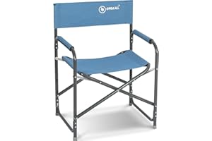 Homecall Sedia pieghevole da campeggio in alluminio con schienale colore blu