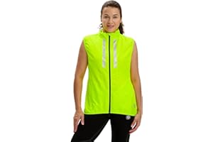 Time To Run Gilet Veste de Course a Pied Sans Manche Pour Femme Avec Poches - Légère Coupe-Vent Respirant - Idéal Pour L'exercice et Le Jogging - de