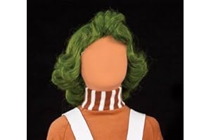 GrassVillage Child Oompa Loompa Chocolate Factory Worker Wig Facy Dress Accessory Green Hair For Kids
